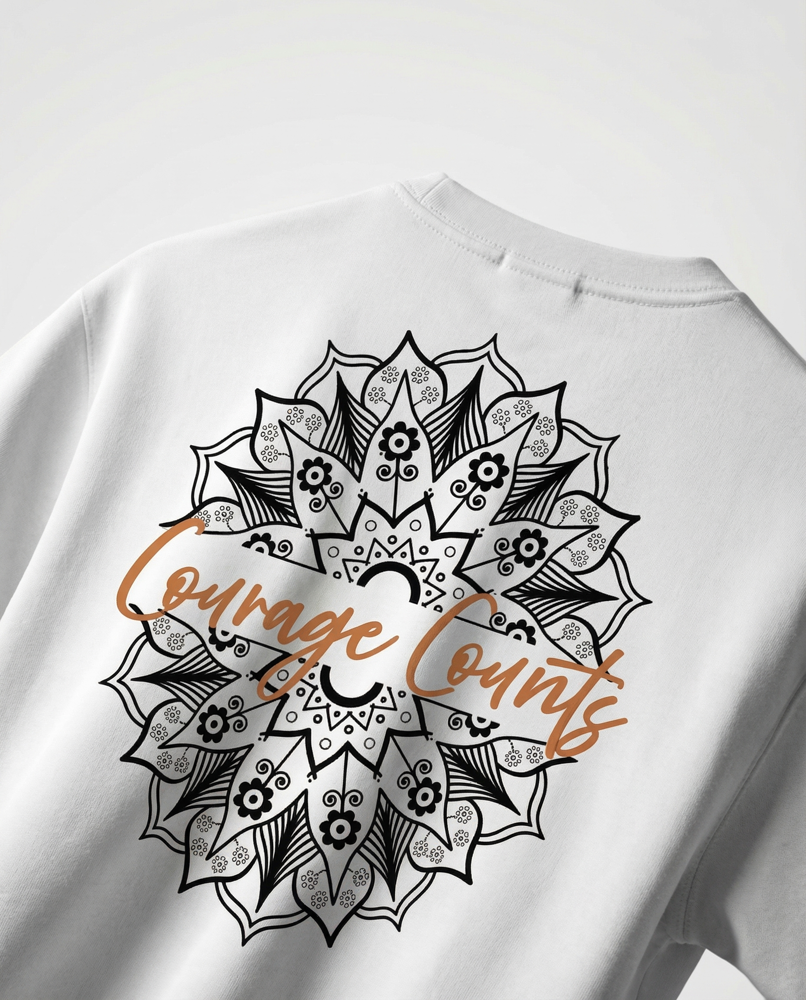 the "courage counts" mandala tee (off white) the "courage counts" mandala tee (off white)