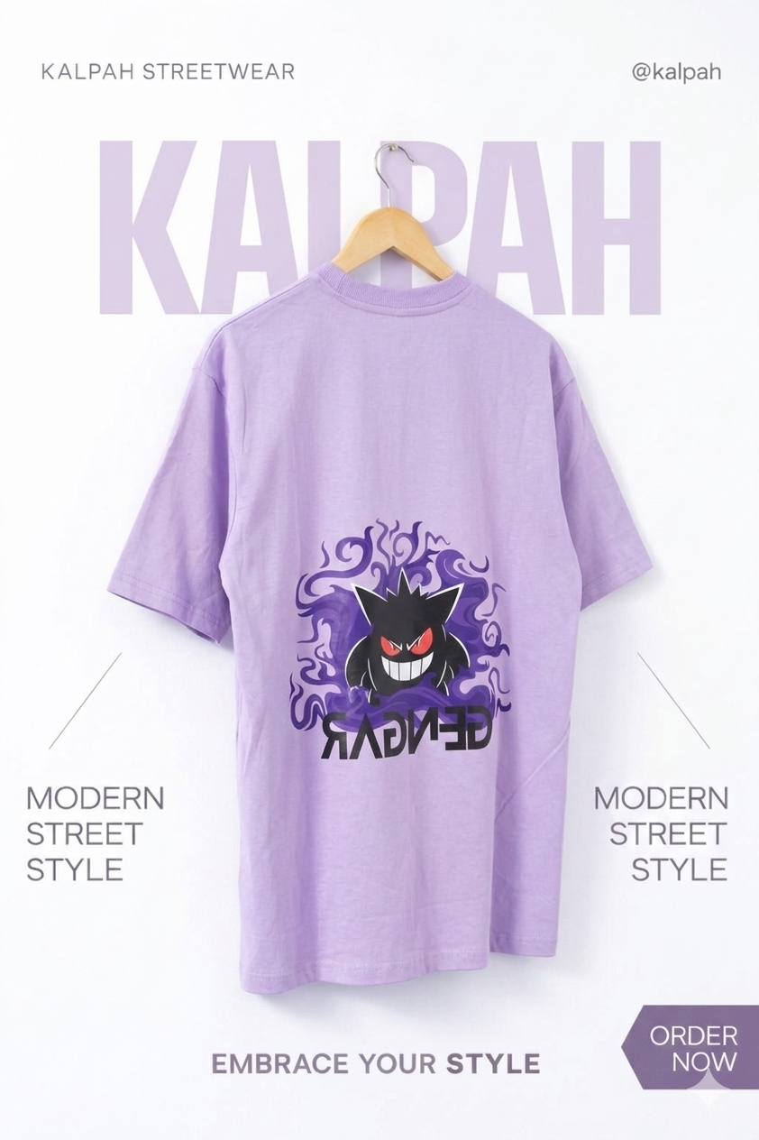 Home the gengar "shadow smirk" tee (lilac)